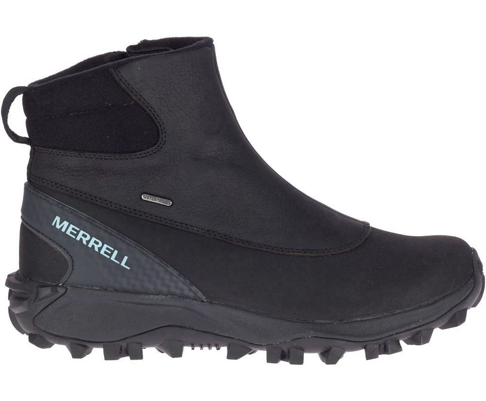 Kozaki Merrell Damskie Czarne - Thermo Kiruna Mid Zip Waterproof - 248630-UFT